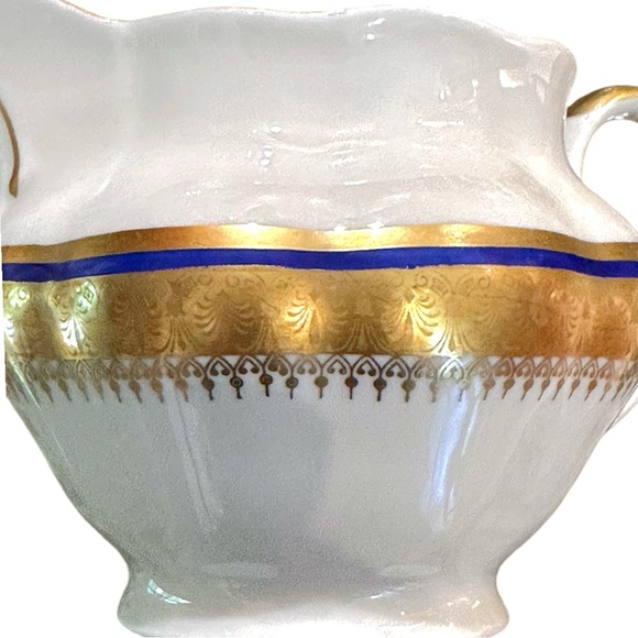 Vintage Van Cortland Favolina-Karolina Gold Filigree Band Scalloped Creamer - Picture 13 of 14